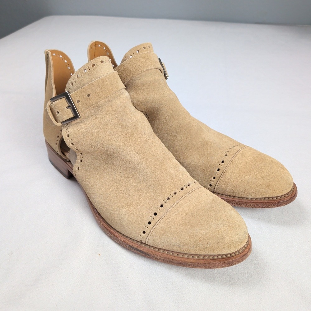 The Office of Angela Scott Shoes EU 40 Tan Suede Monk Strap Goodyear Portugal